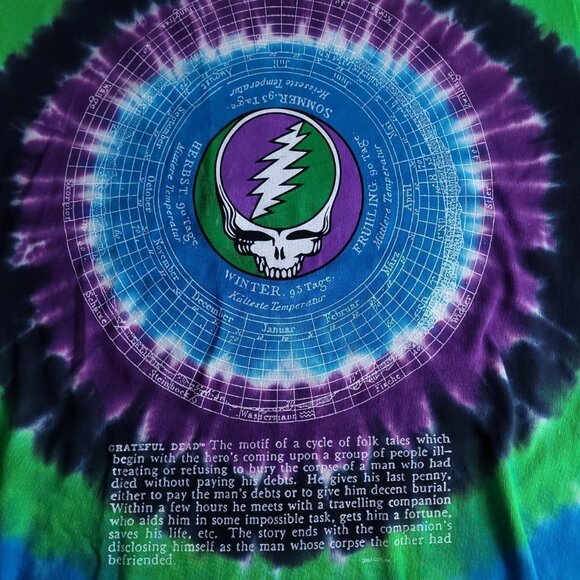 Liquid Blue Grateful Dead 25 year anniversary reprint zodiac tie dye shirt - Picture 3 of 5